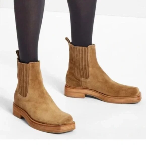 AGL Rina Women’s Ankle Boots Camel Brown Suede Pull On Booties EU 37 US 7 - Picture 1 of 15